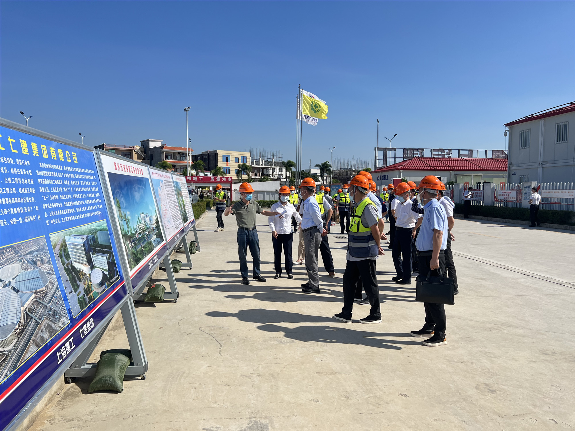 倪强调研七建集团儋州市滨海新区医院项目